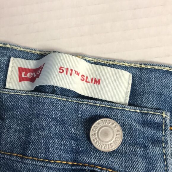 LEVI'S 511 Slim Fit Straight Leg Kids Jeans Sz 12 (26x26) Adjustable Waist Denim - Picture 5 of 12